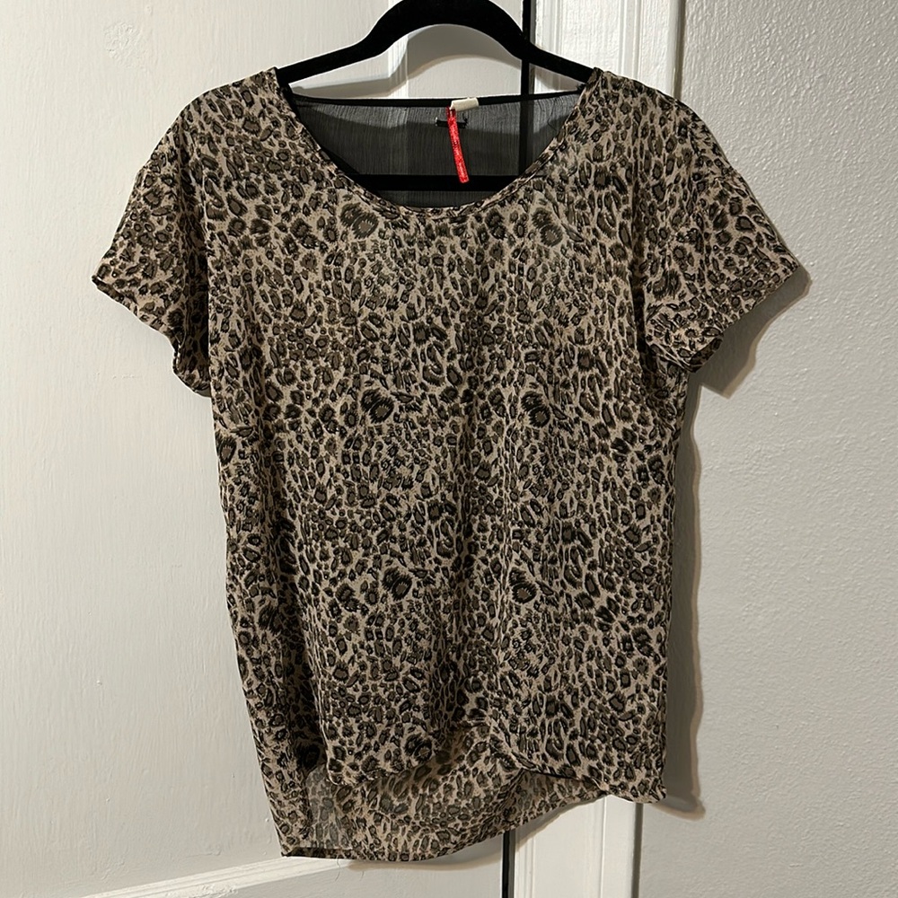Element Cheetah sheer top with back detail